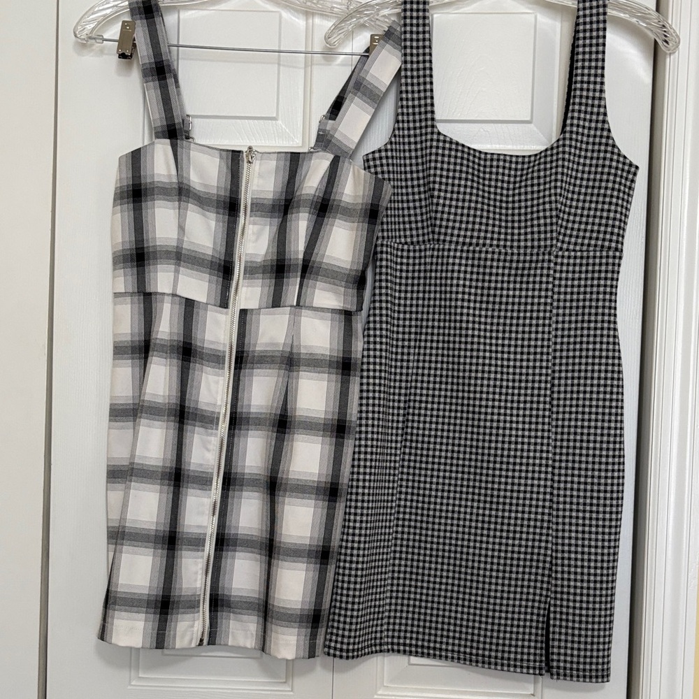 Forever 21 Black & White Plaid and Gingham Mini Dress Duo